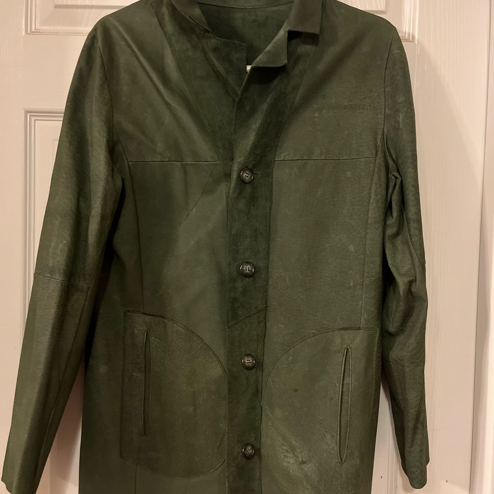 Women’s Green Suede Leather Jacket